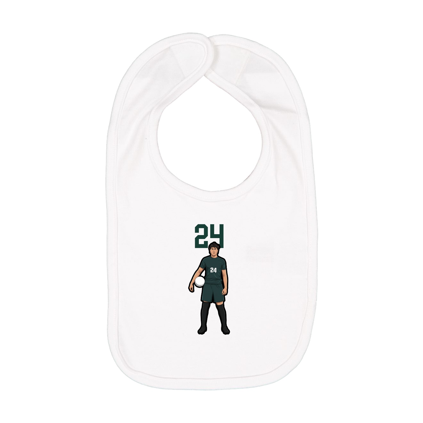 Infant Bib — Number Top in White