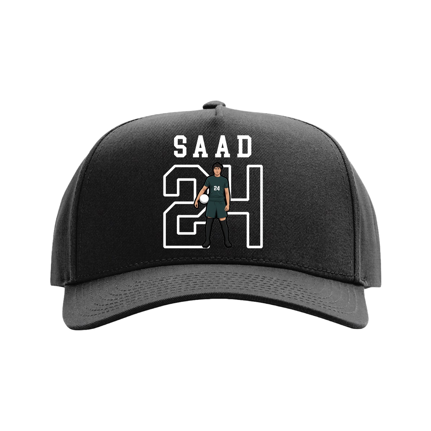 Full Fabric Five-Panel Champ Cap — Shirsey in Black