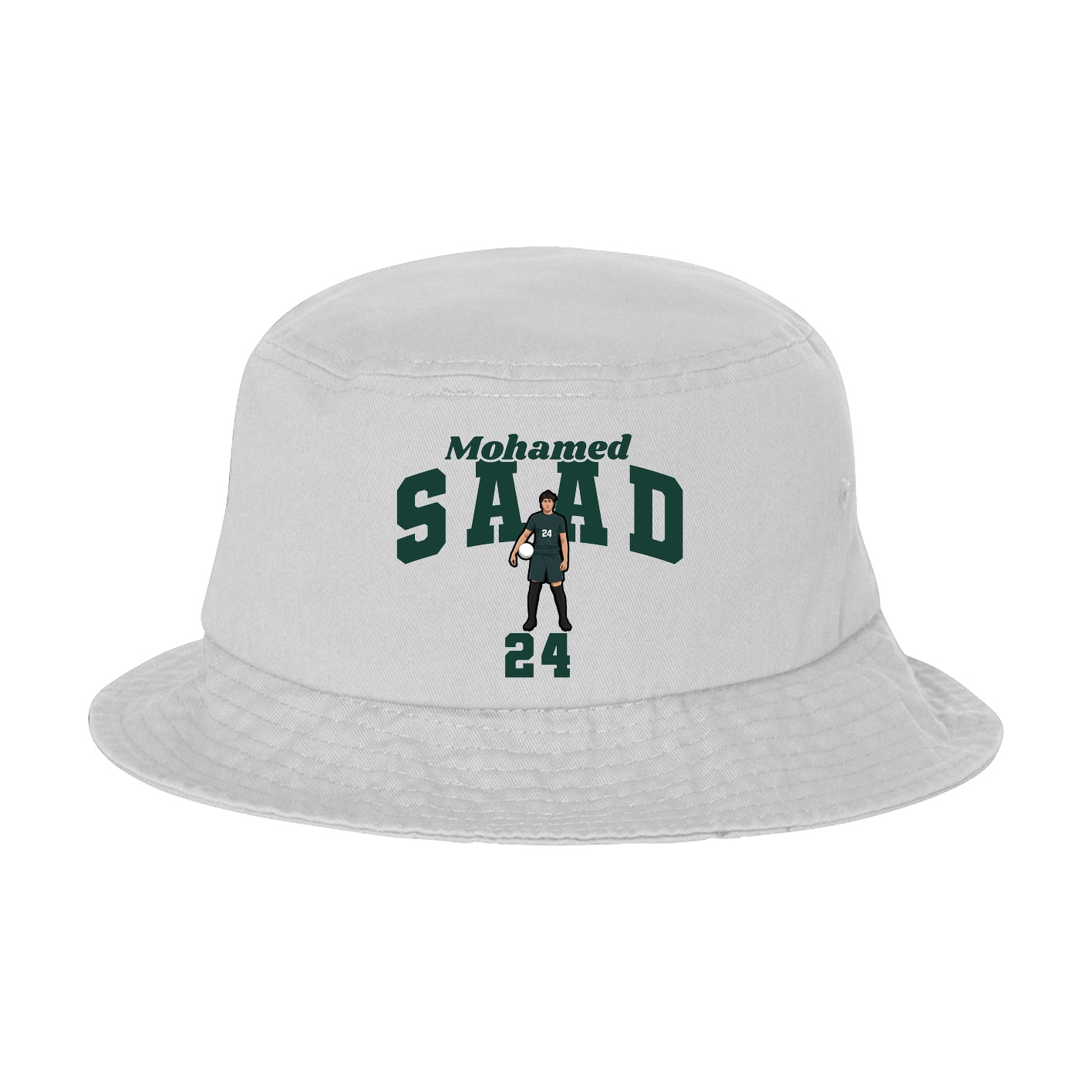 Bucket Cap — Signature Arch in White