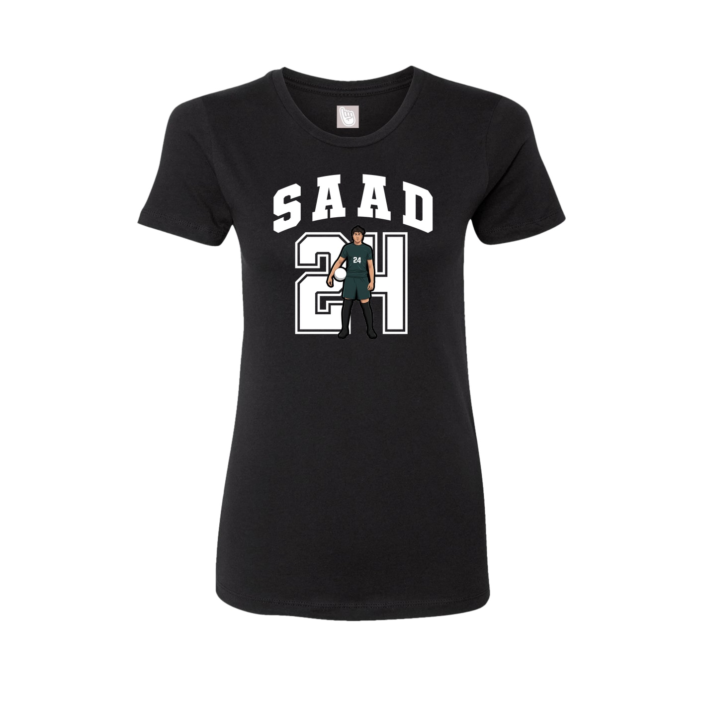 Fitted Women's Tee — Number in Black
