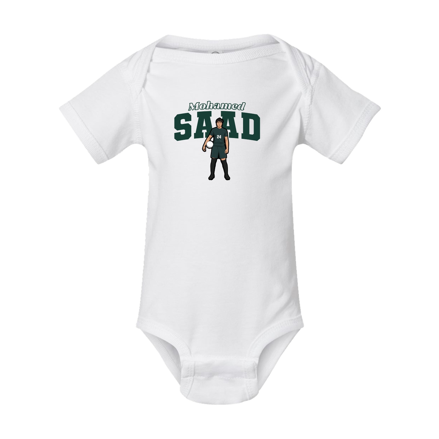 Baby Onesie — Name Arch in White