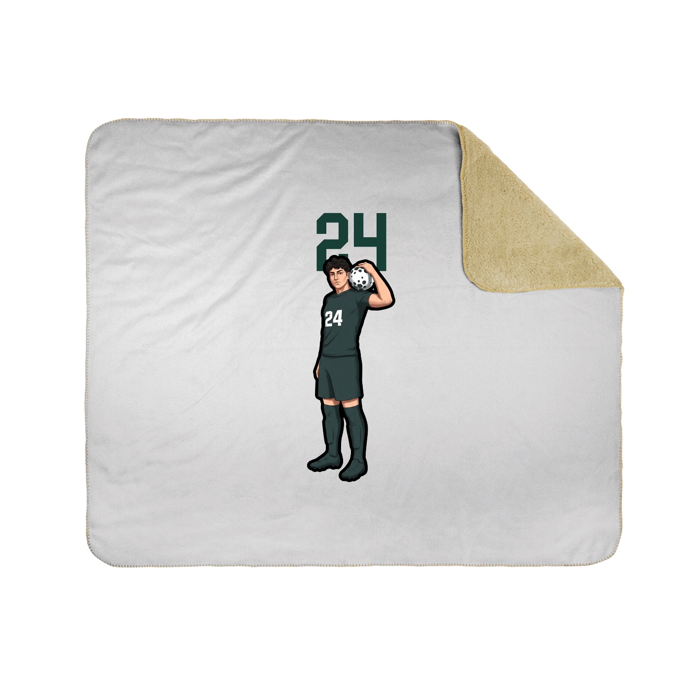 Throw Blanket — Number Top in White