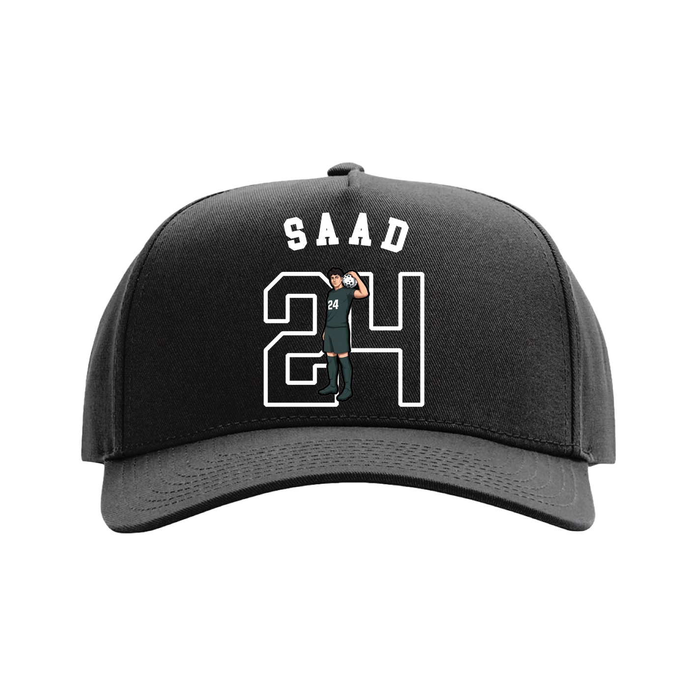 Full Fabric Five-Panel Champ Cap — Shirsey Arch in Black