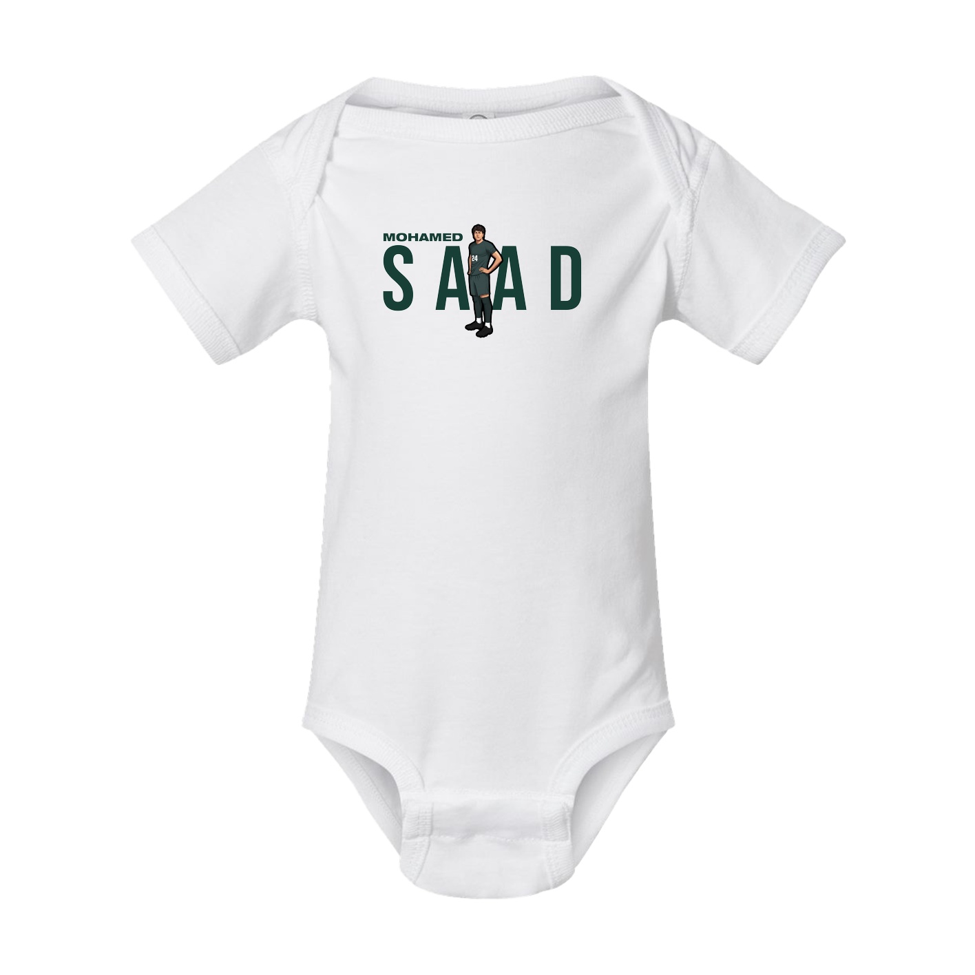 Baby Onesie — Player Name in White