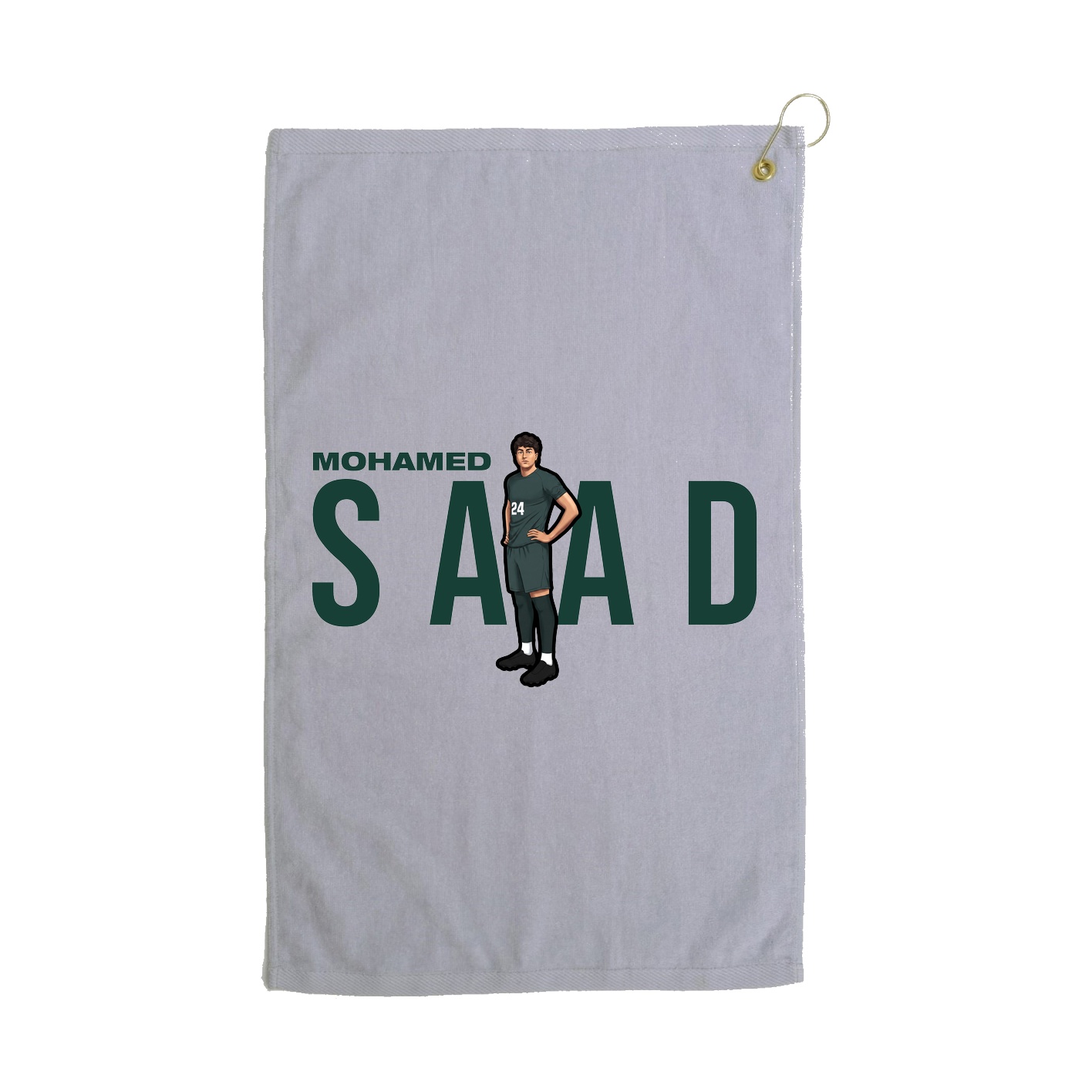 Golf Towel — Player Name in Grey