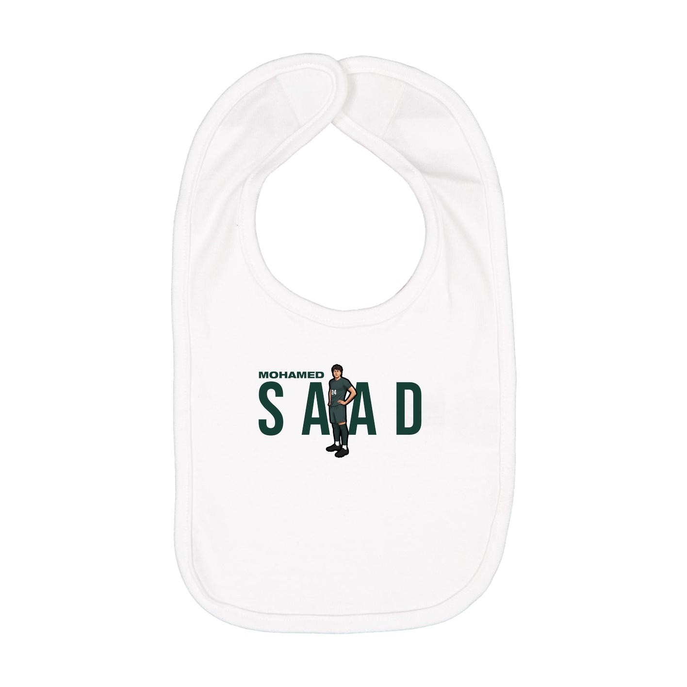 Infant Bib — Player Name in White