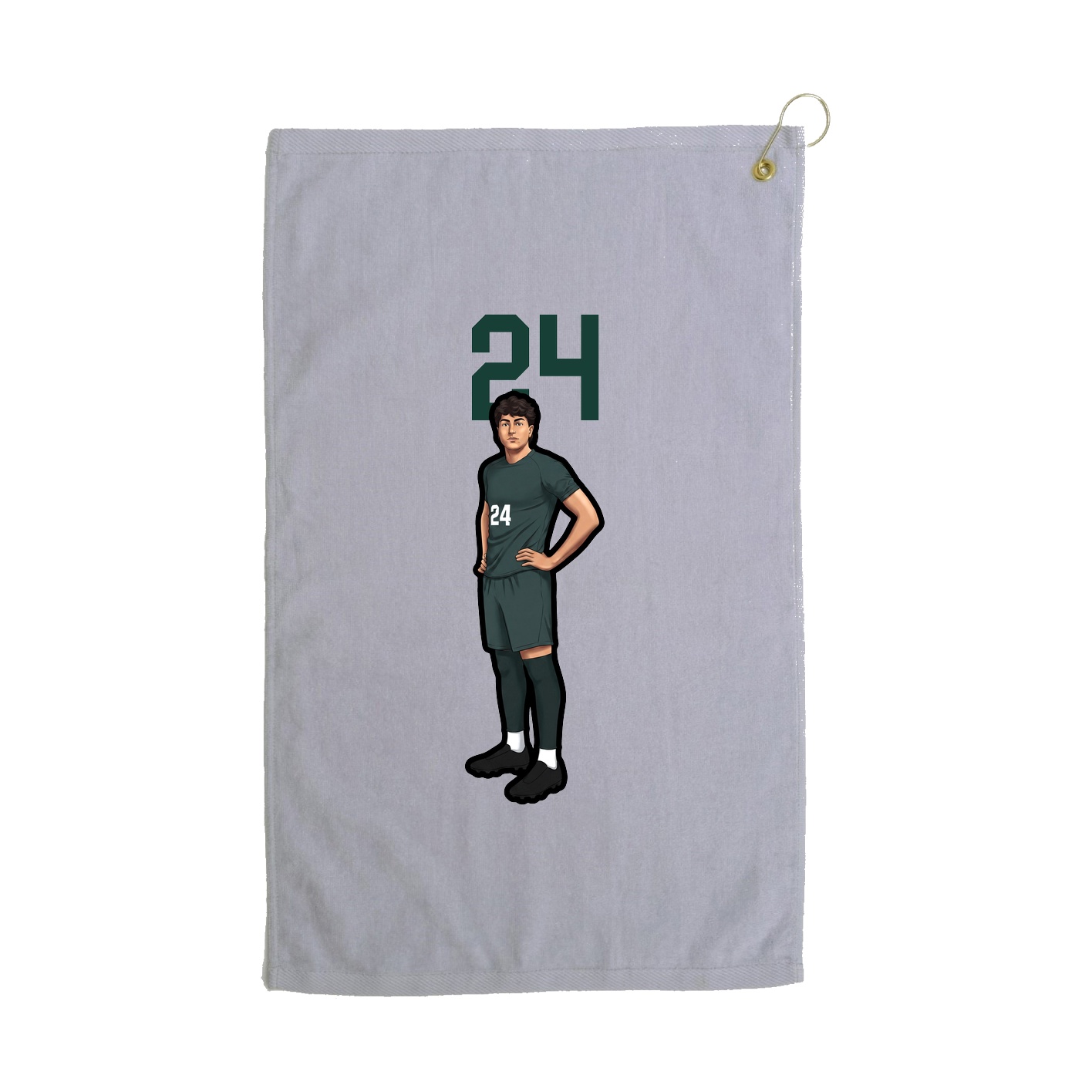 Golf Towel — Number Top in Grey