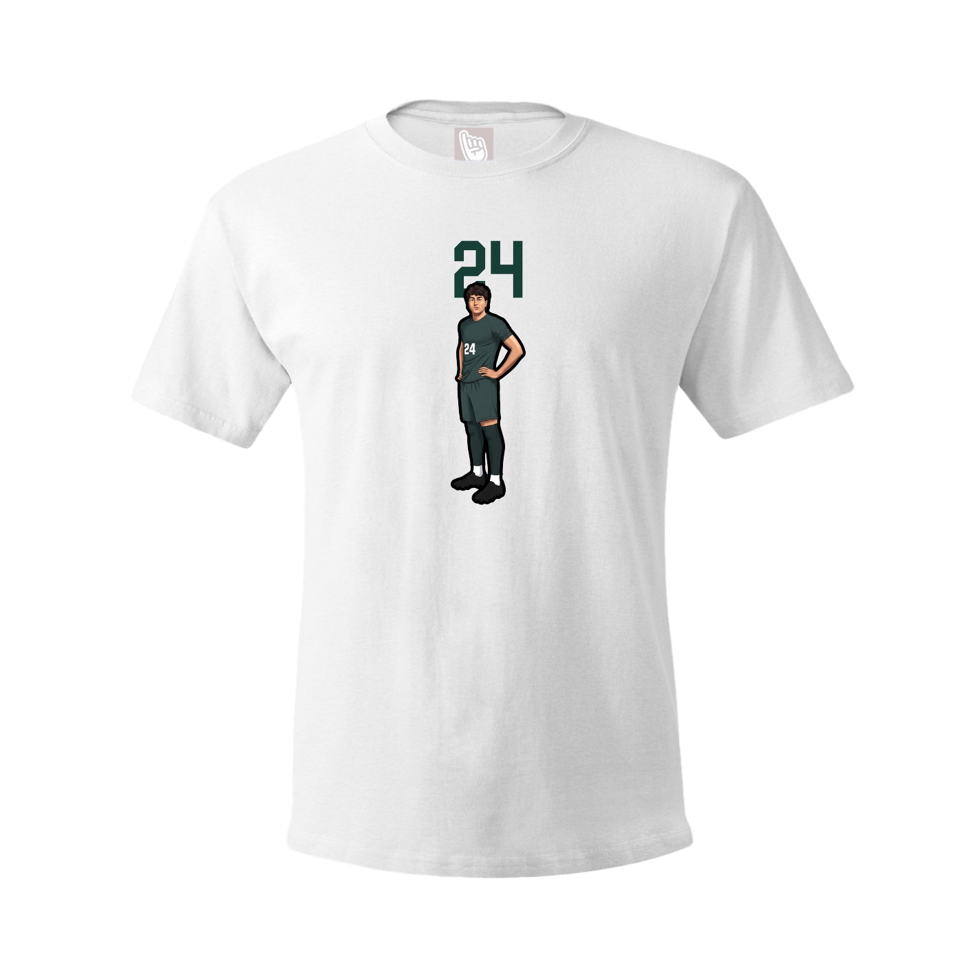 Youth Tee — Number Top in White