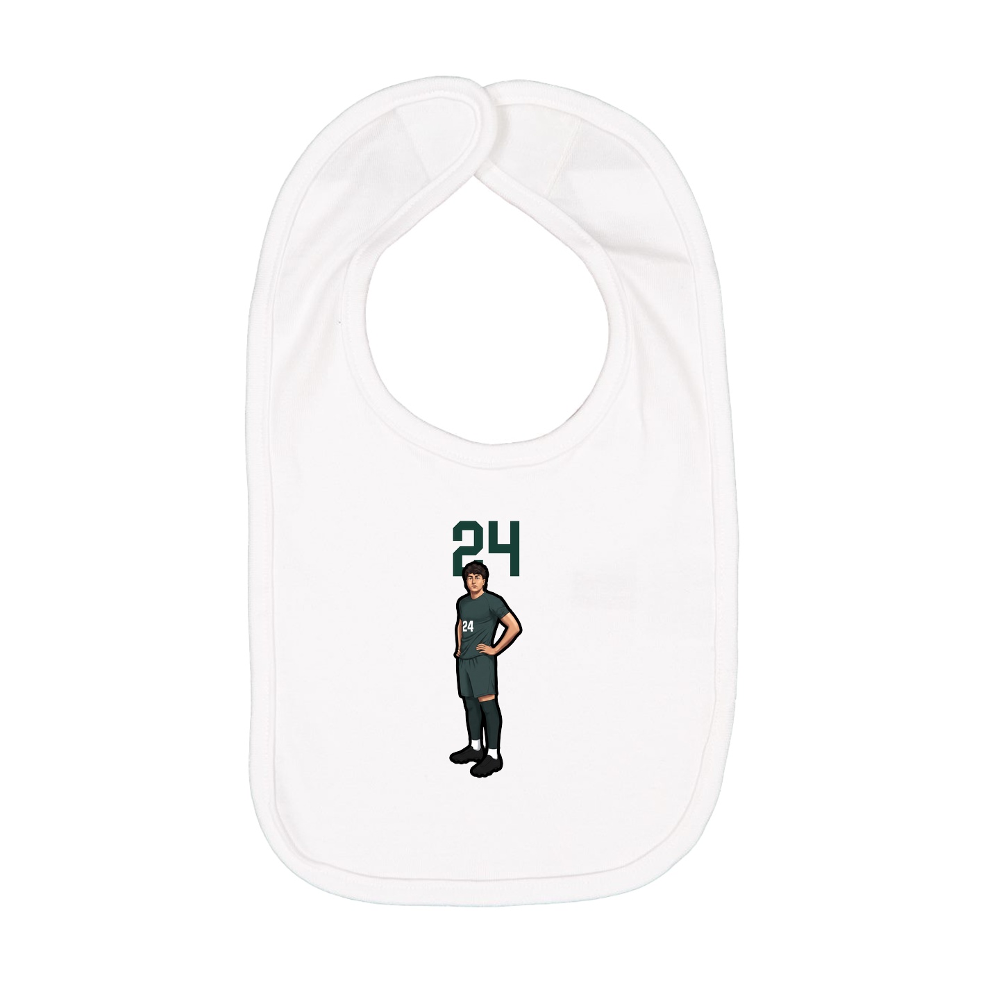 Infant Bib — Number Top in White