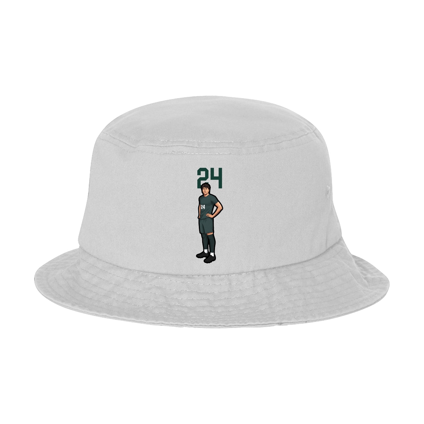 Bucket Cap — Number Top in White