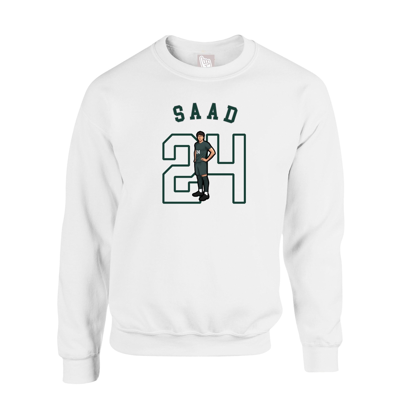 Fleece Crew — Shirsey Arch in White
