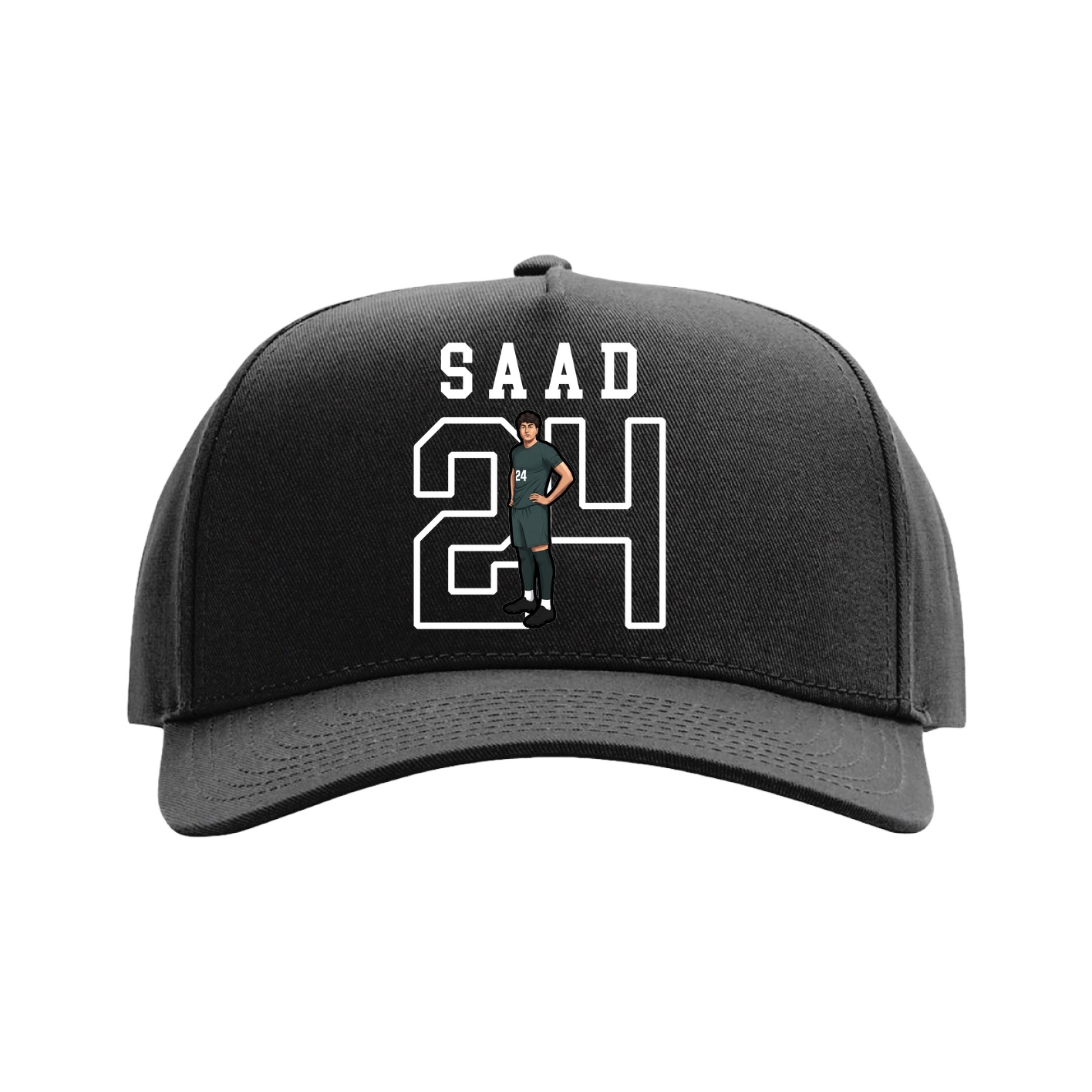 Full Fabric Five-Panel Champ Cap — Shirsey in Black