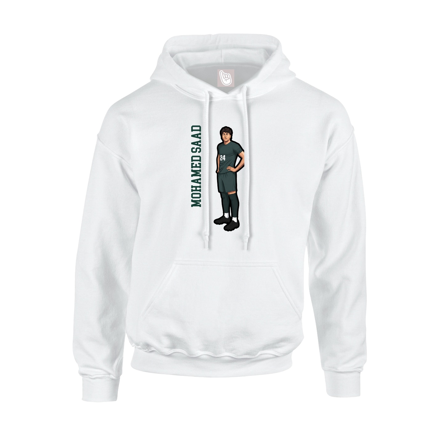 Hoodie — Name Vertical in White