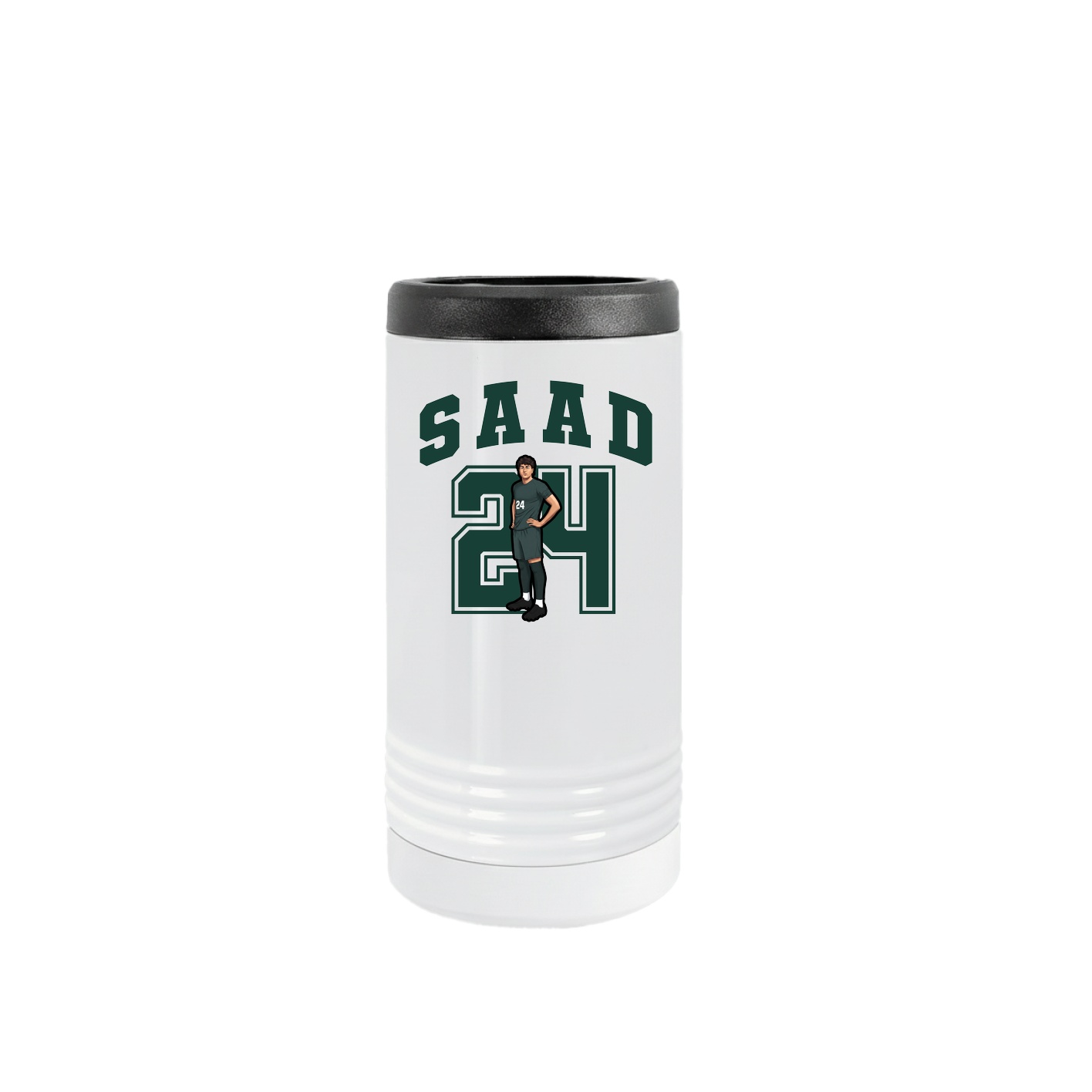 Slim Beverage Holder — Number in White