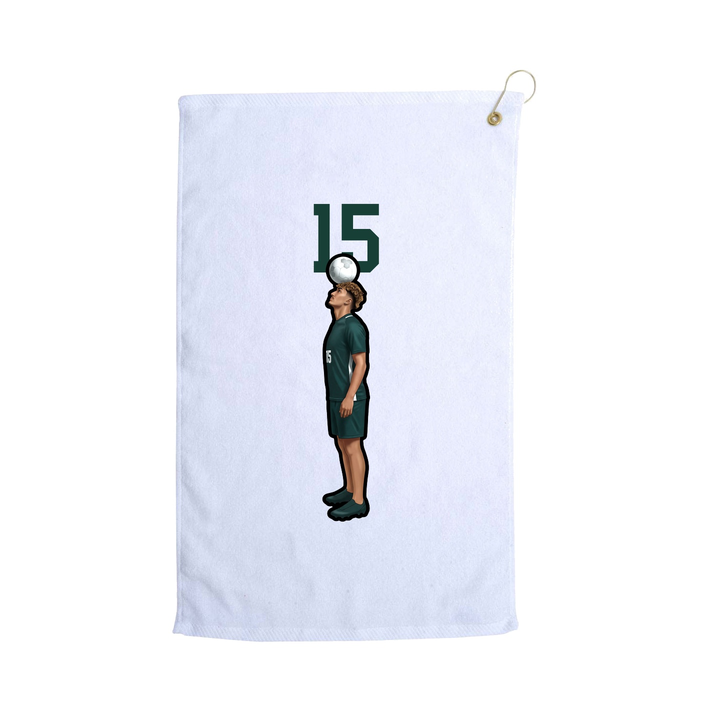 Golf Towel — Number Top in White