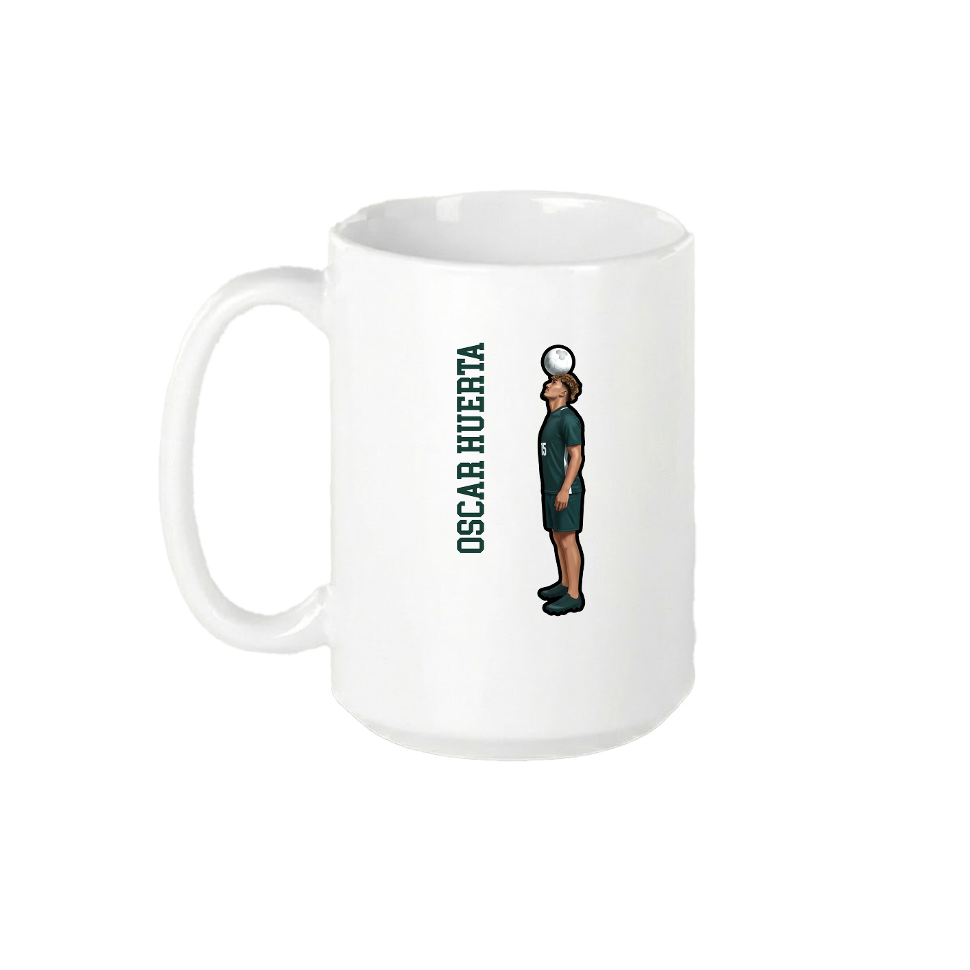 15oz Coffee Mug — Name Vertical in White