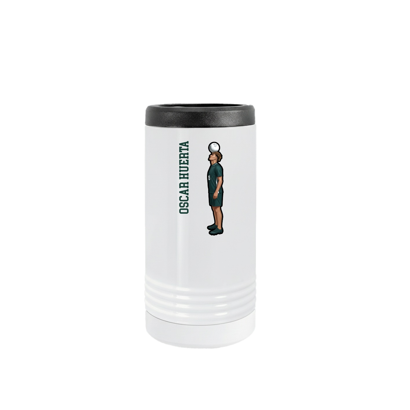 Slim Beverage Holder — Name Vertical in White