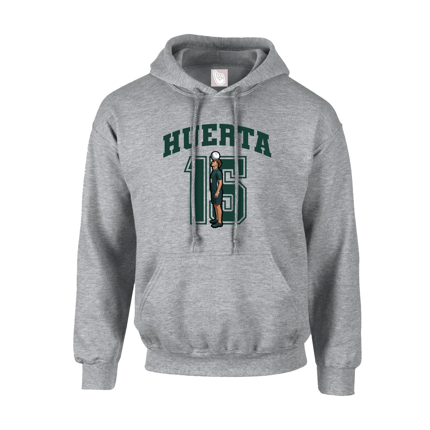 Hoodie — Number in Grey