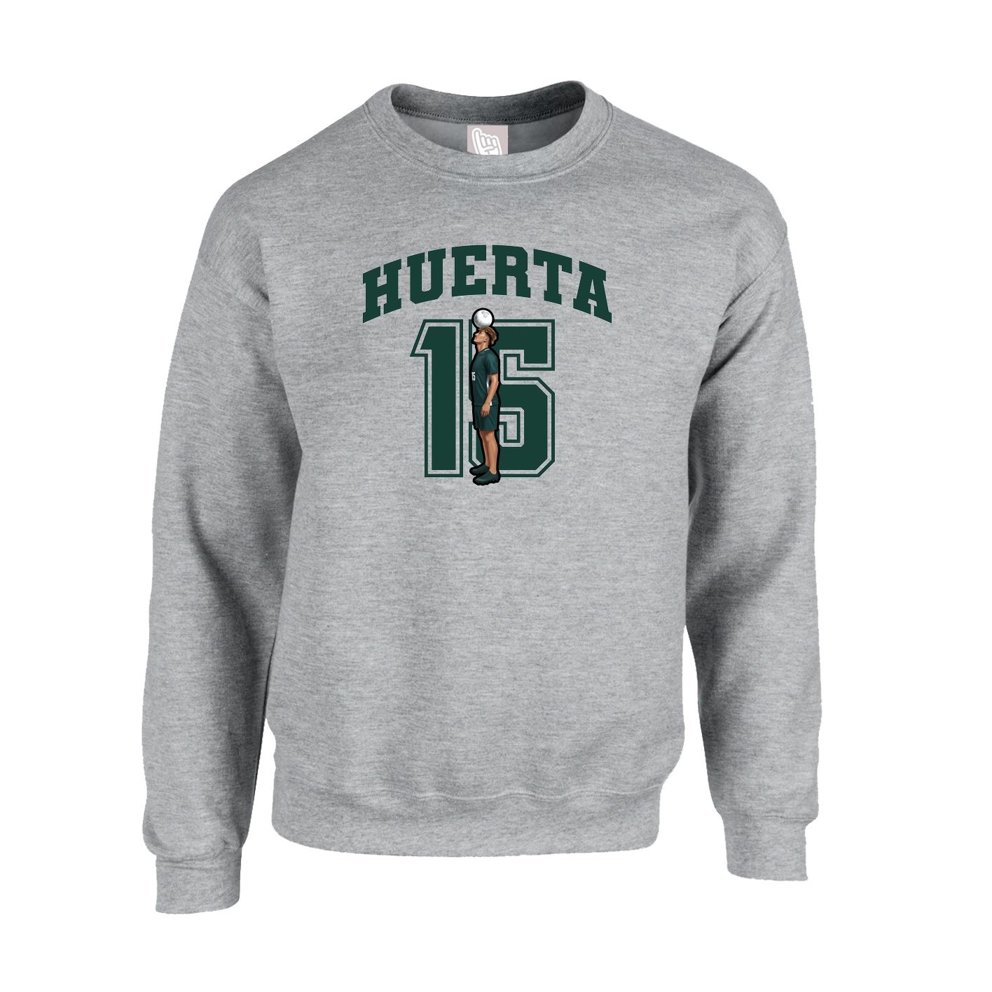 Fleece Crew — Number in Grey