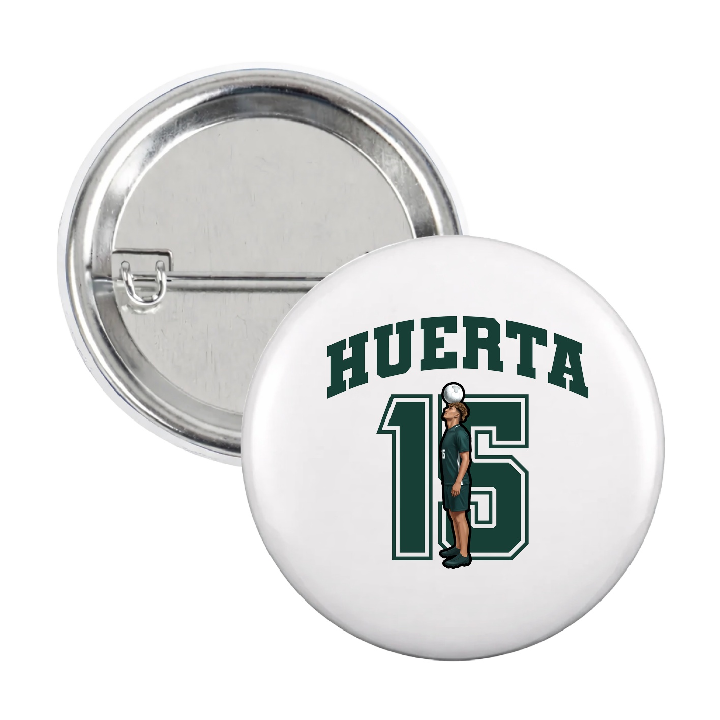Game Day Button — Number in White