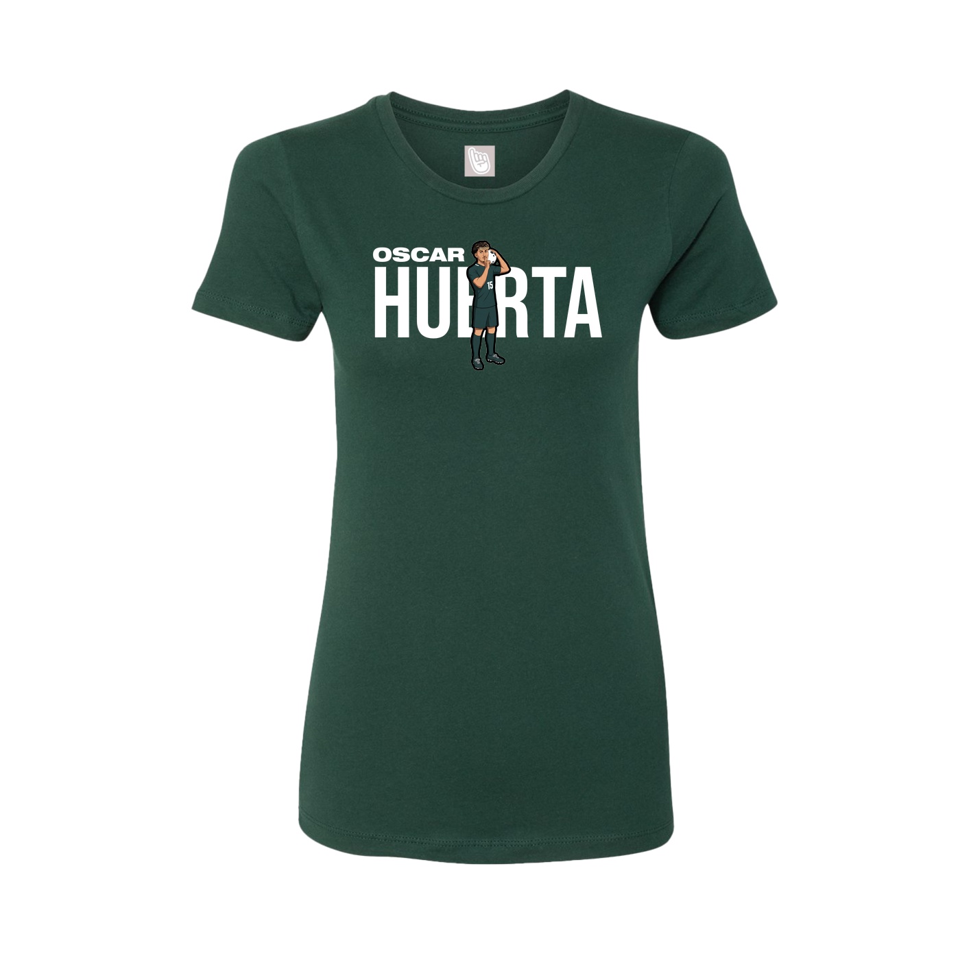 Fitted Women's Tee — Player Name in Green
