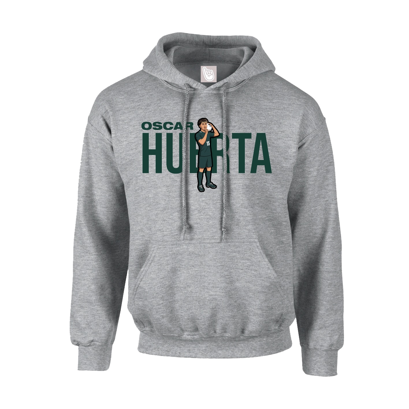 Hoodie — Player Name in Grey