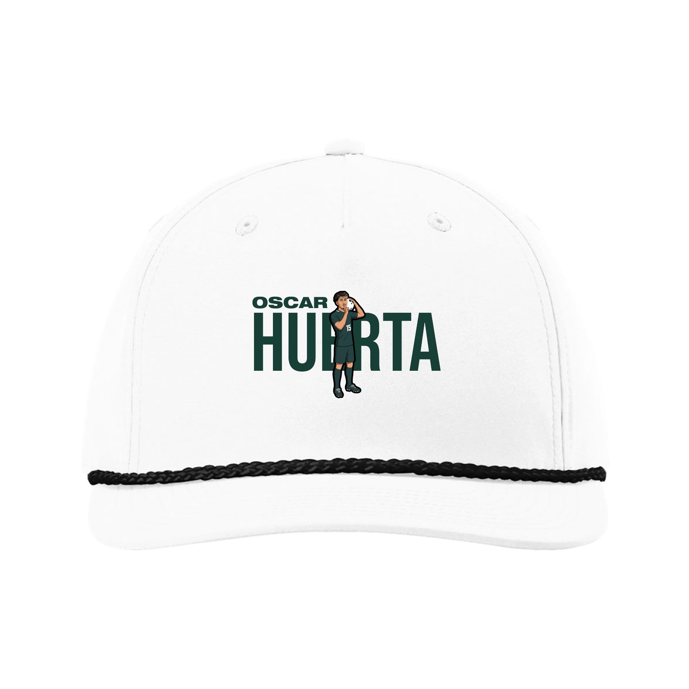 Five-Panel Classic Rope Cap — Player Name in White