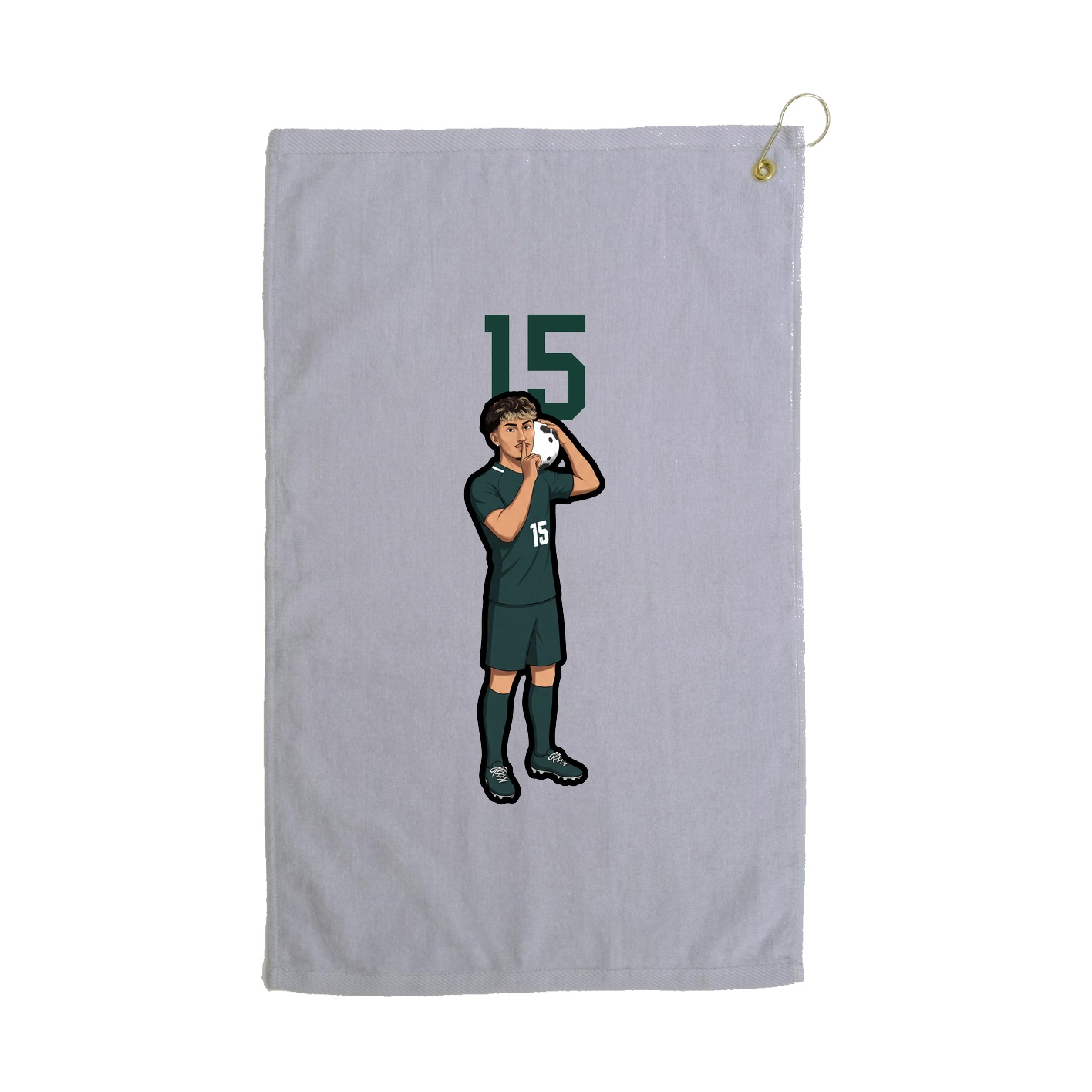 Golf Towel — Number Top in Grey