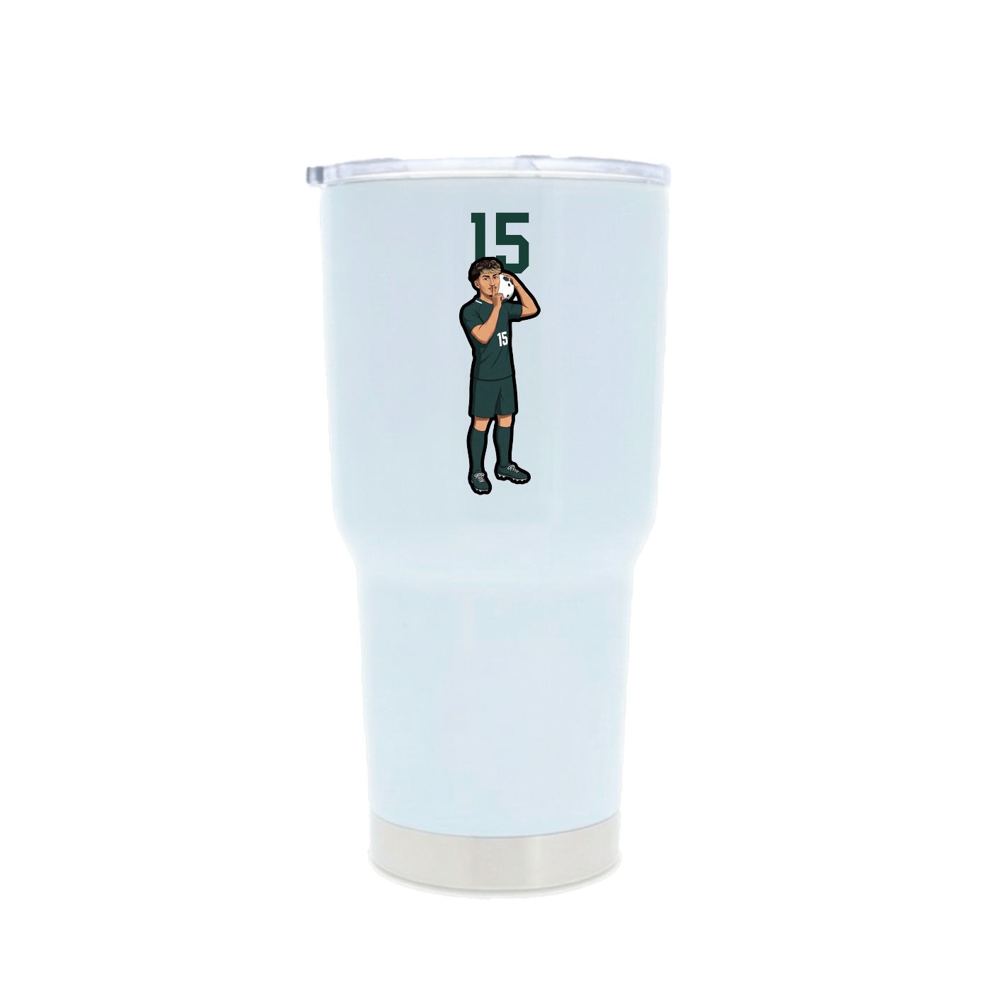 30oz Stainless Steel Tumbler — Number Top in White
