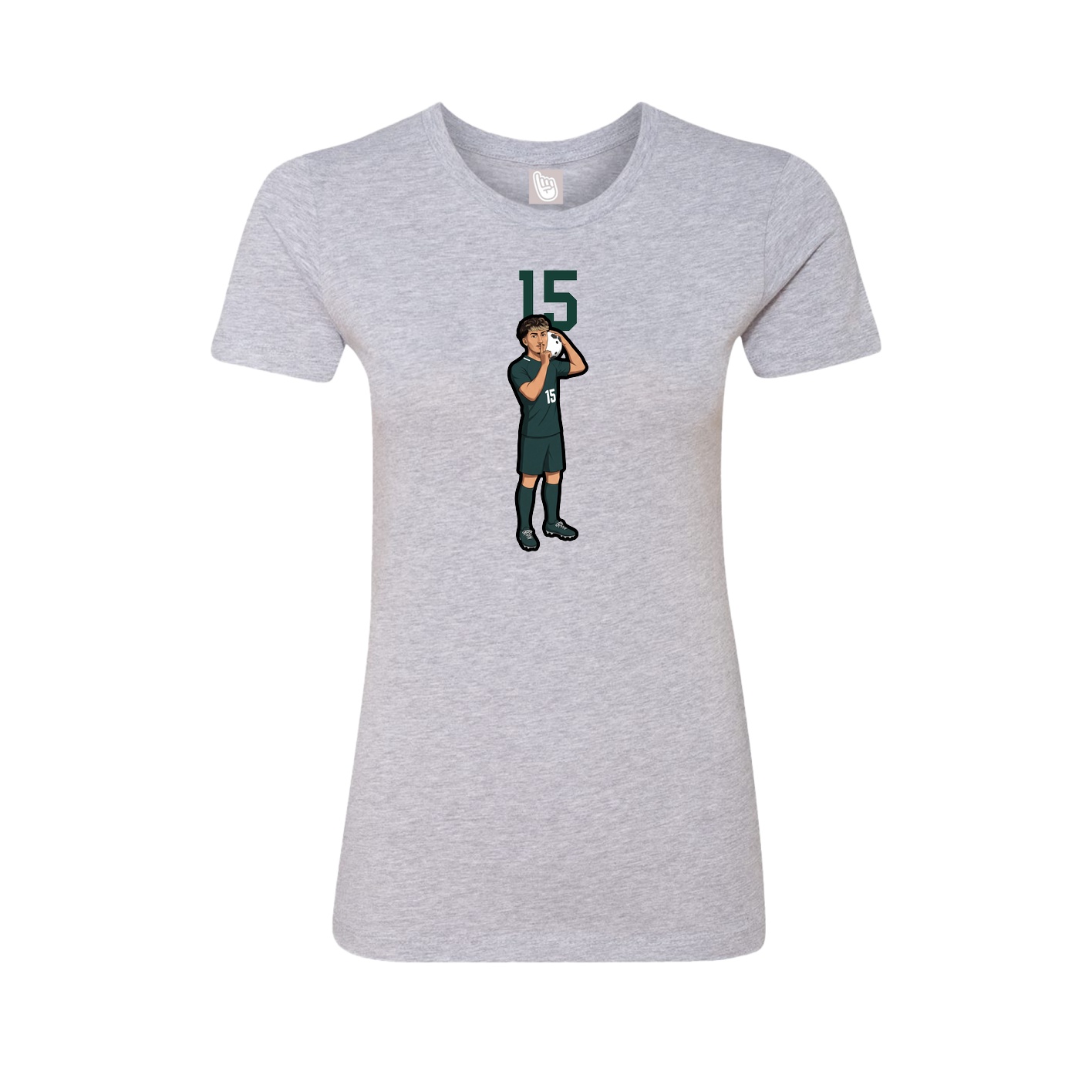 Fitted Women's Tee — Number Top in Grey