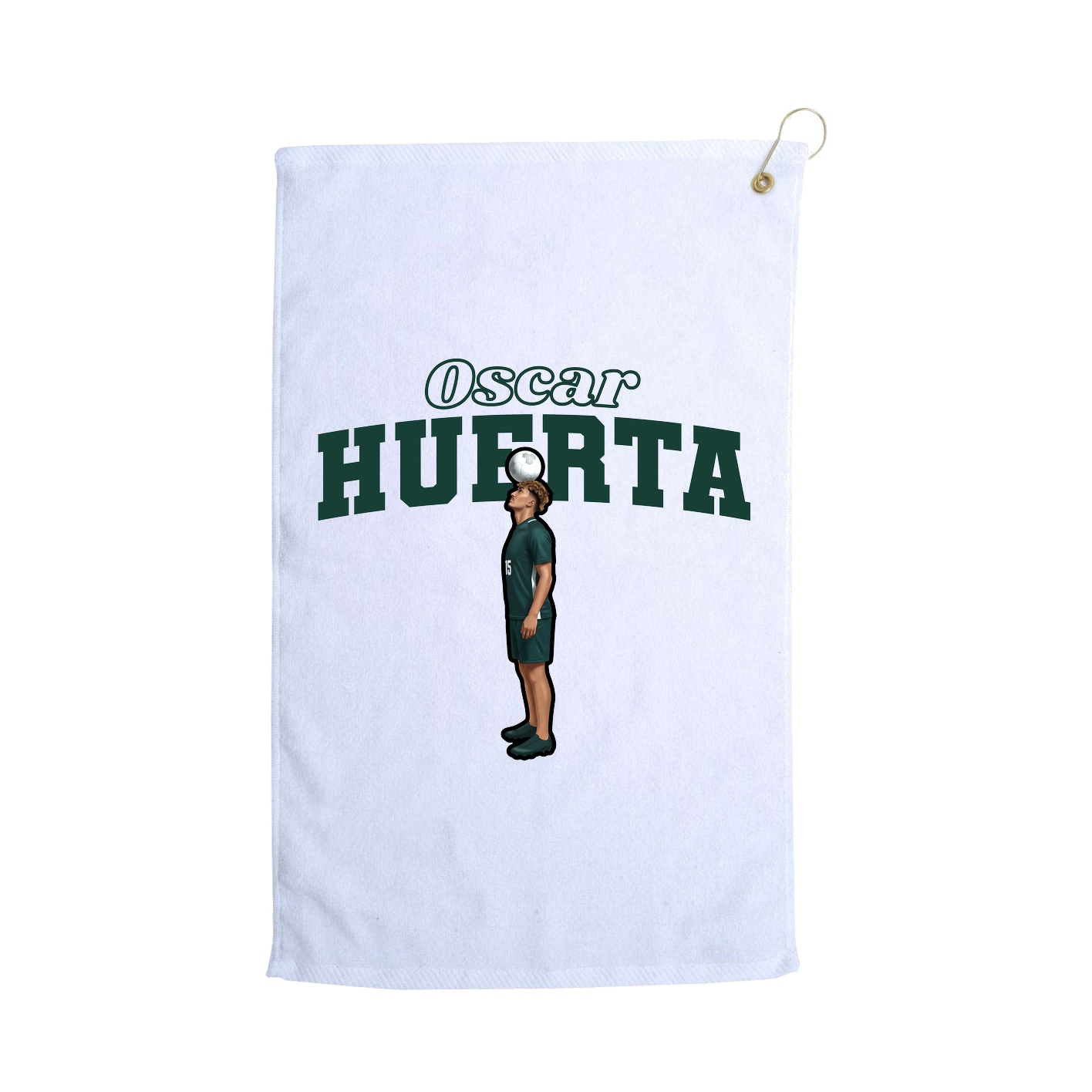 Golf Towel — Name Arch in White