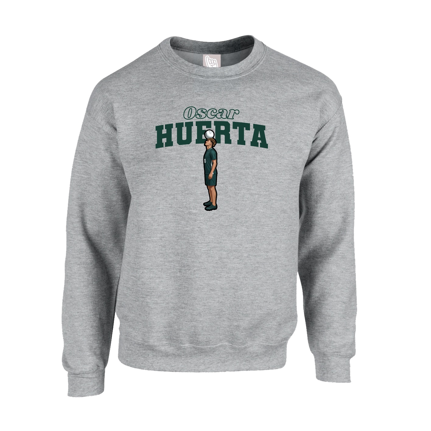 Fleece Crew — Name Arch in Grey