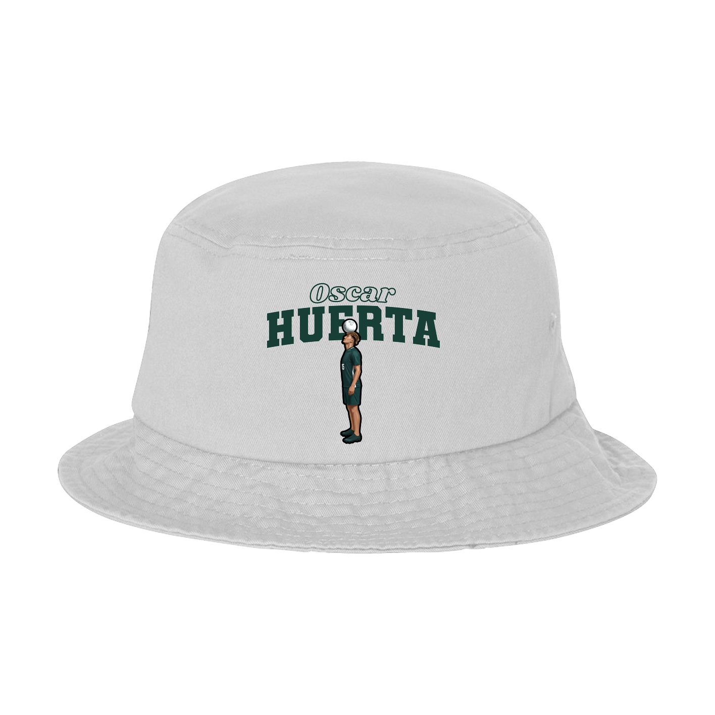 Bucket Cap — Name Arch in White