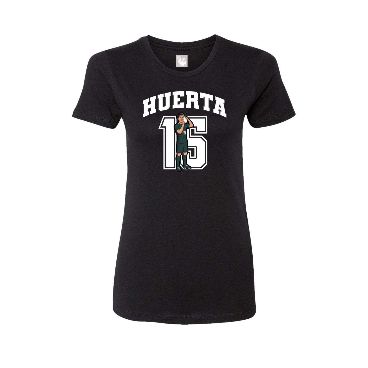 Fitted Women's Tee — Number in Black