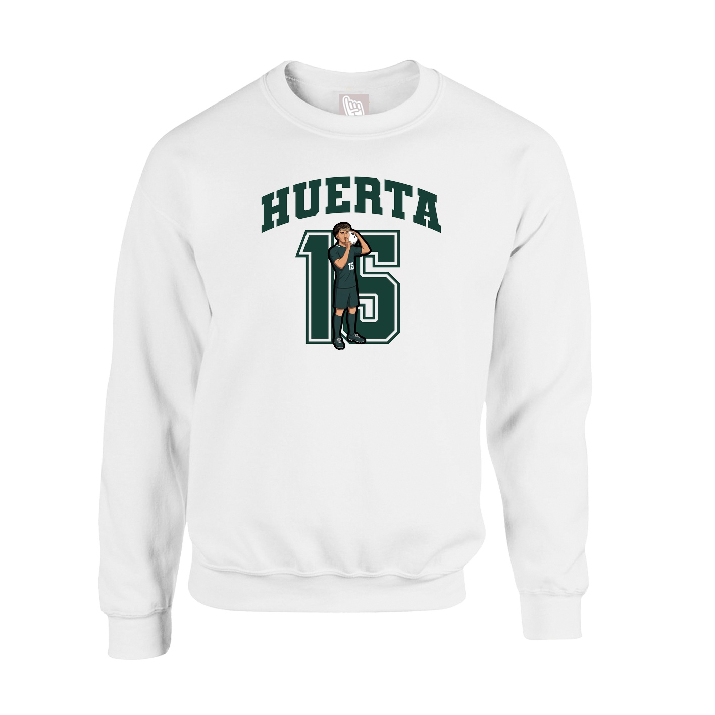Fleece Crew — Number in White
