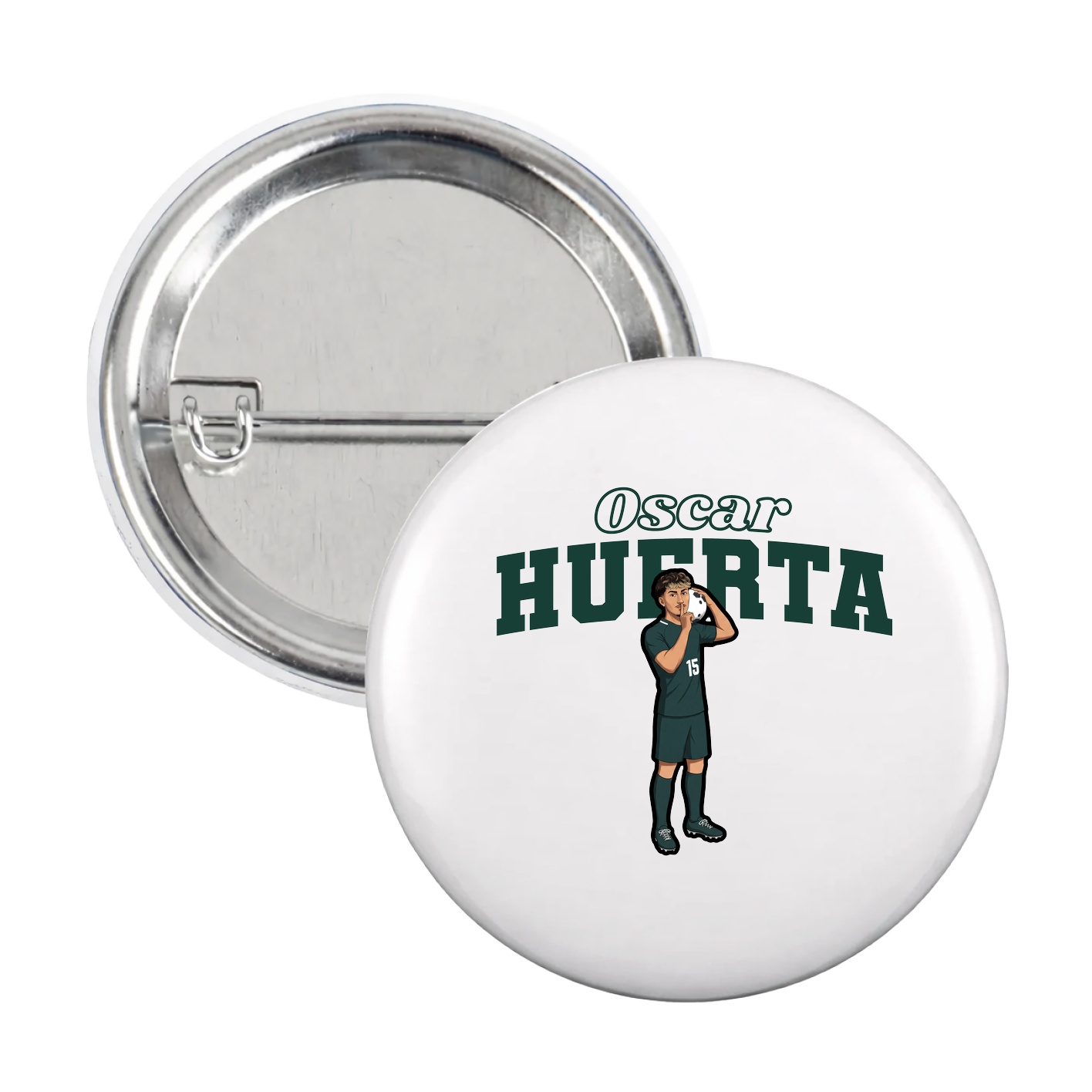 Game Day Button — Name Arch in White