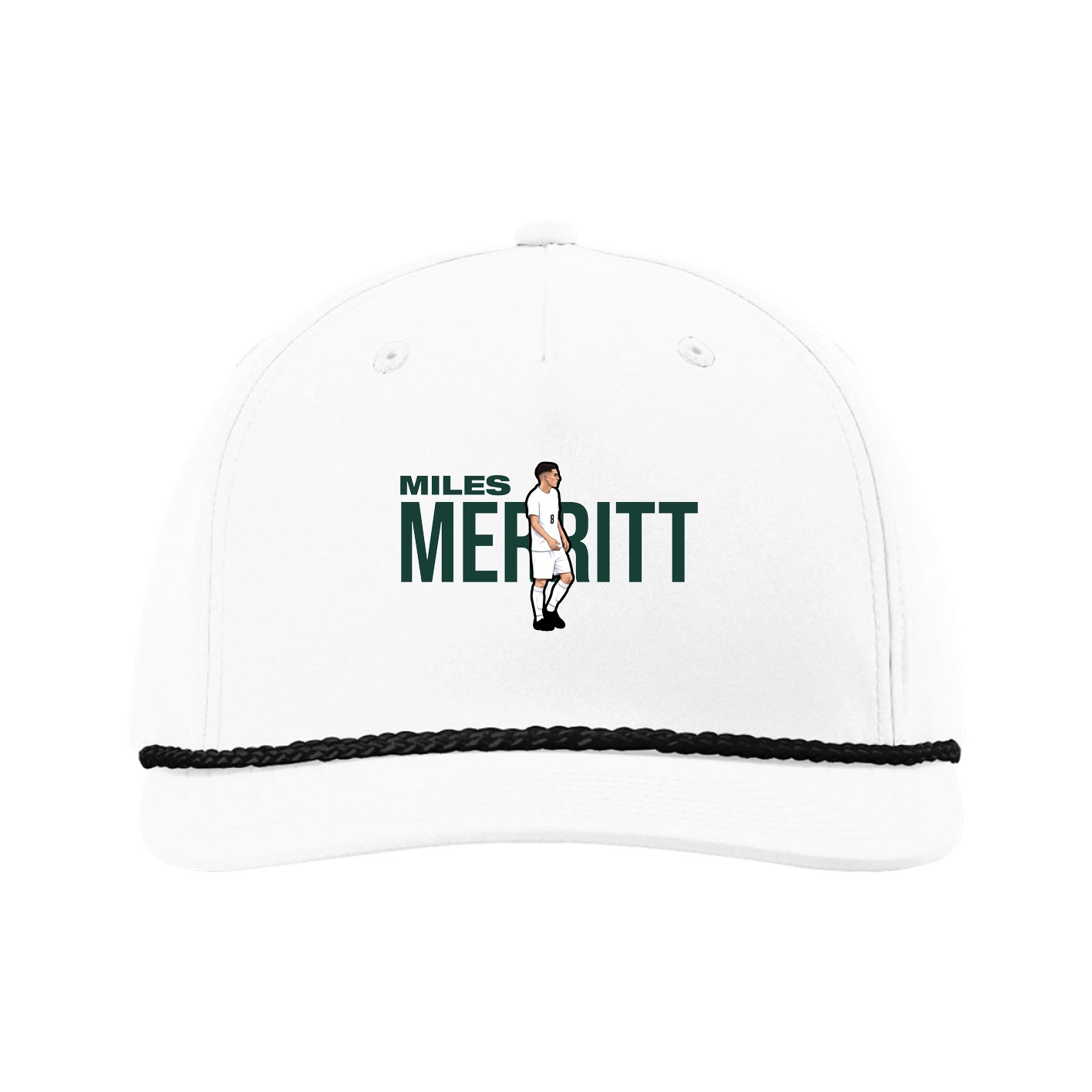 Five-Panel Classic Rope Cap — Player Name in White
