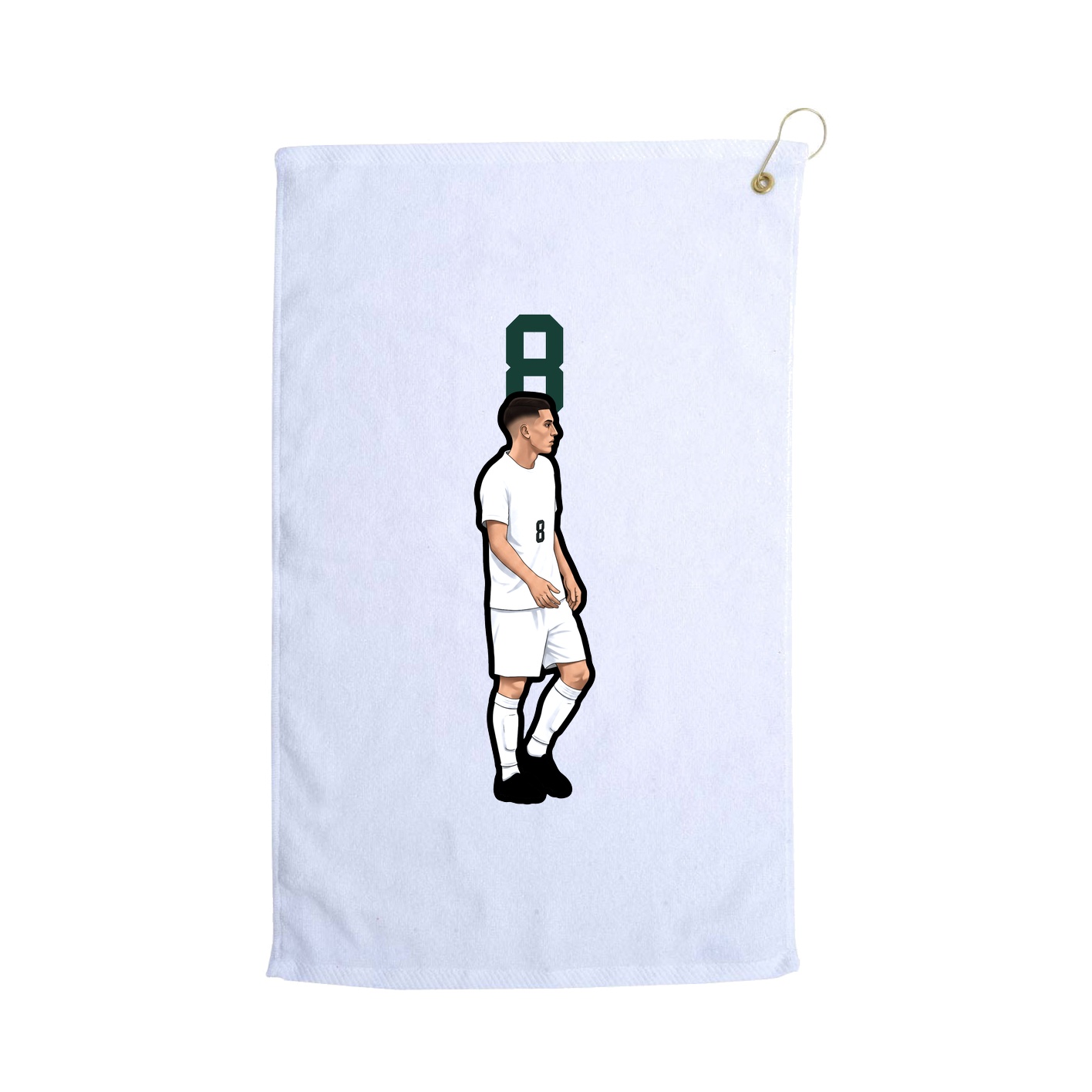 Golf Towel — Number Top in White