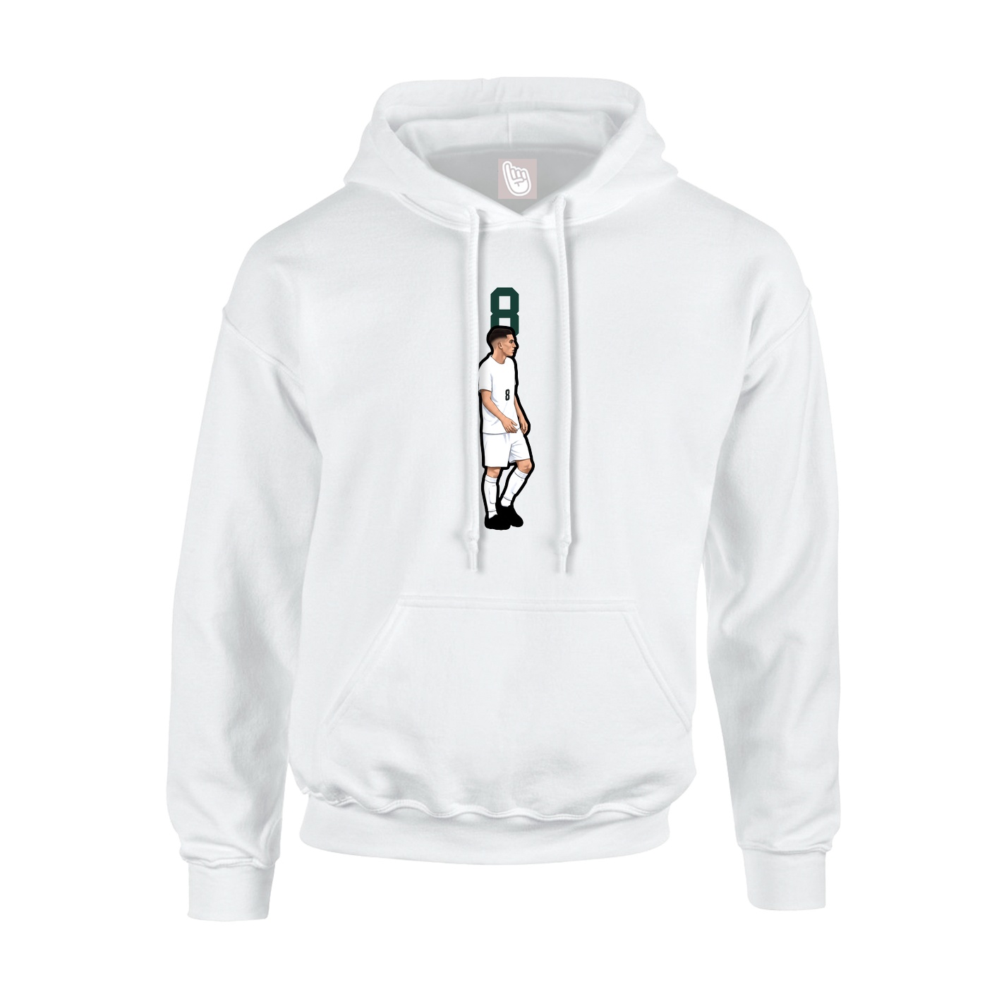 Hoodie — Number Top in White