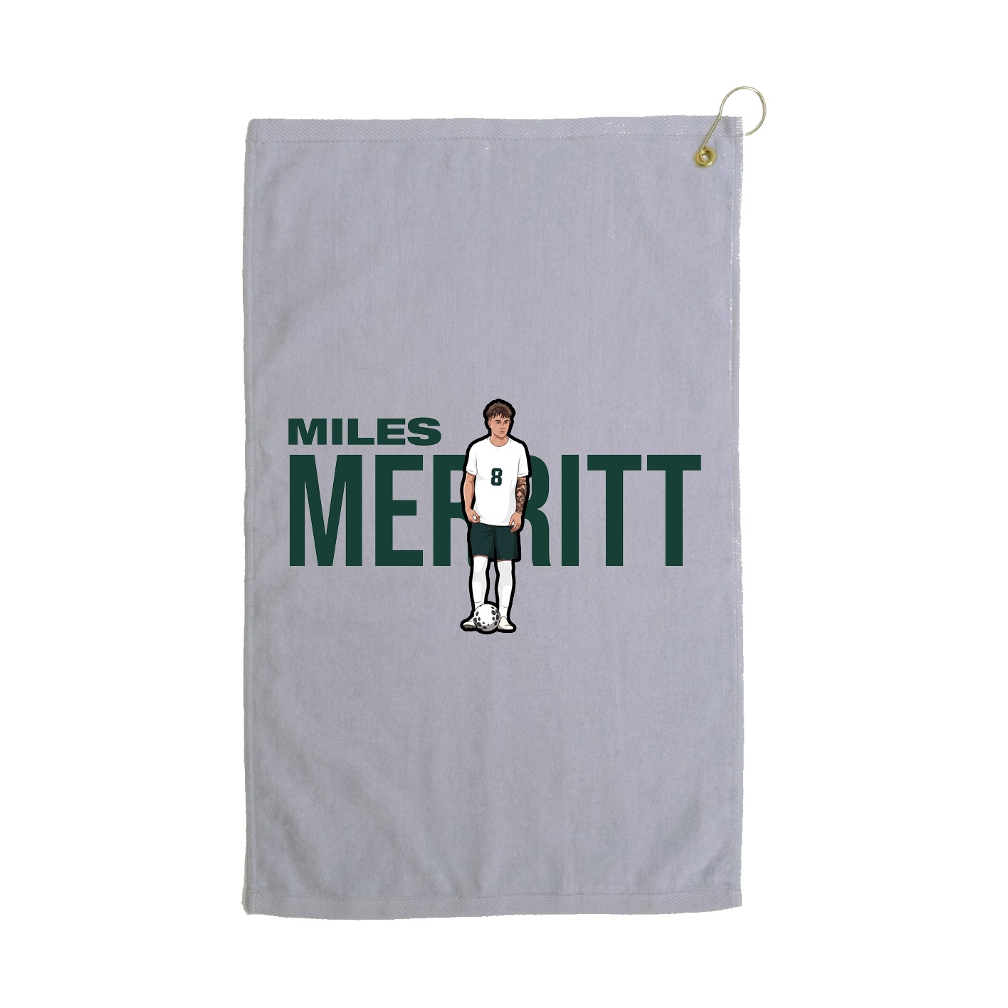 Golf Towel — Player Name in Grey
