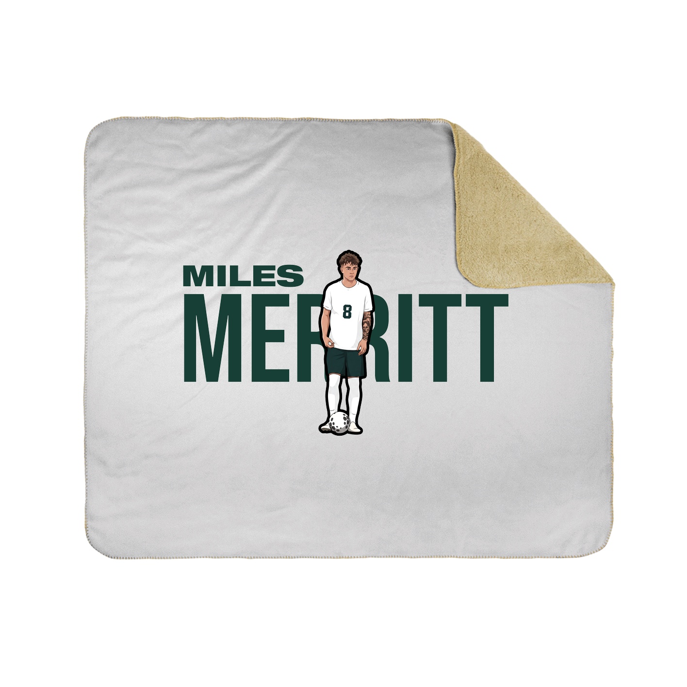 Throw Blanket — Player Name in White