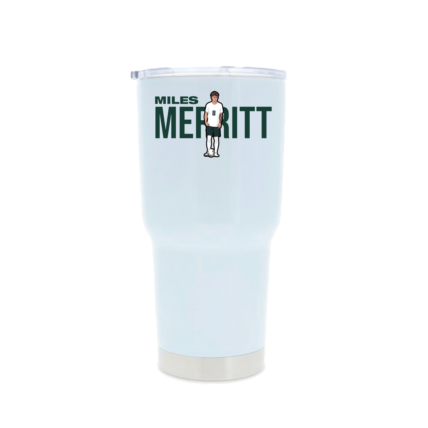 30oz Stainless Steel Tumbler — Player Name in White