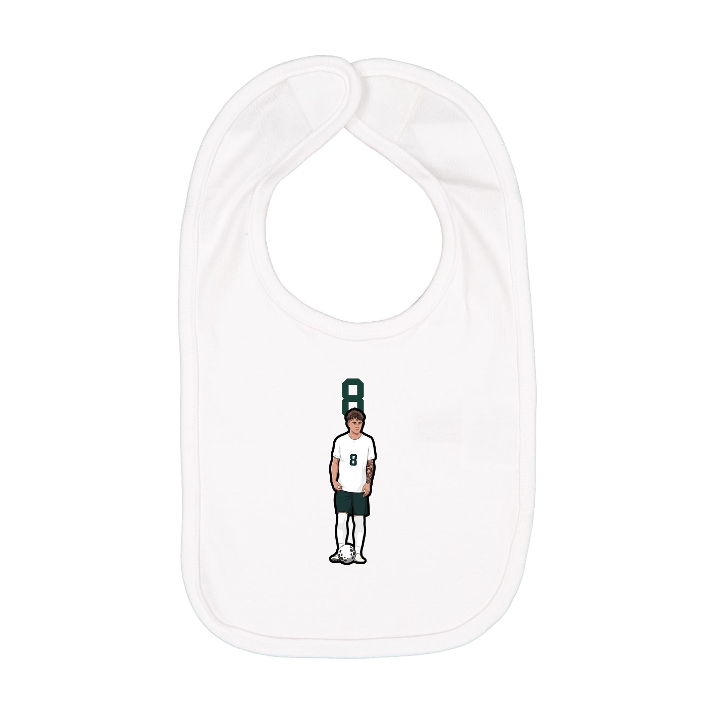 Infant Bib — Number Top in White