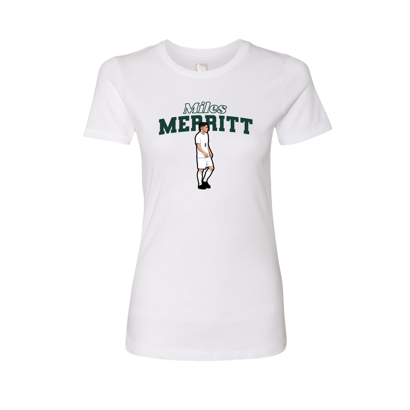 Fitted Women's Tee — Name Arch in White