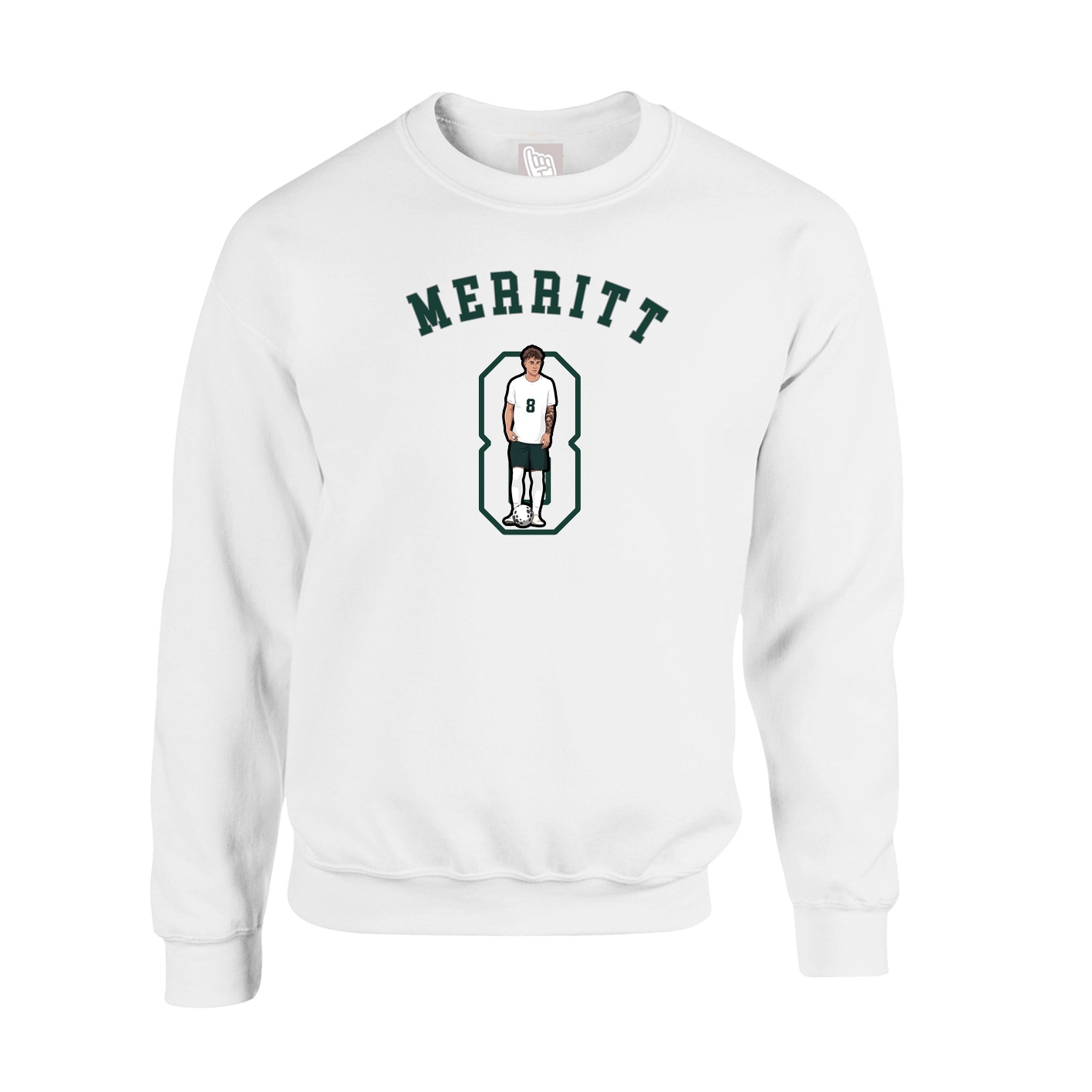 Fleece Crew — Shirsey Arch in White
