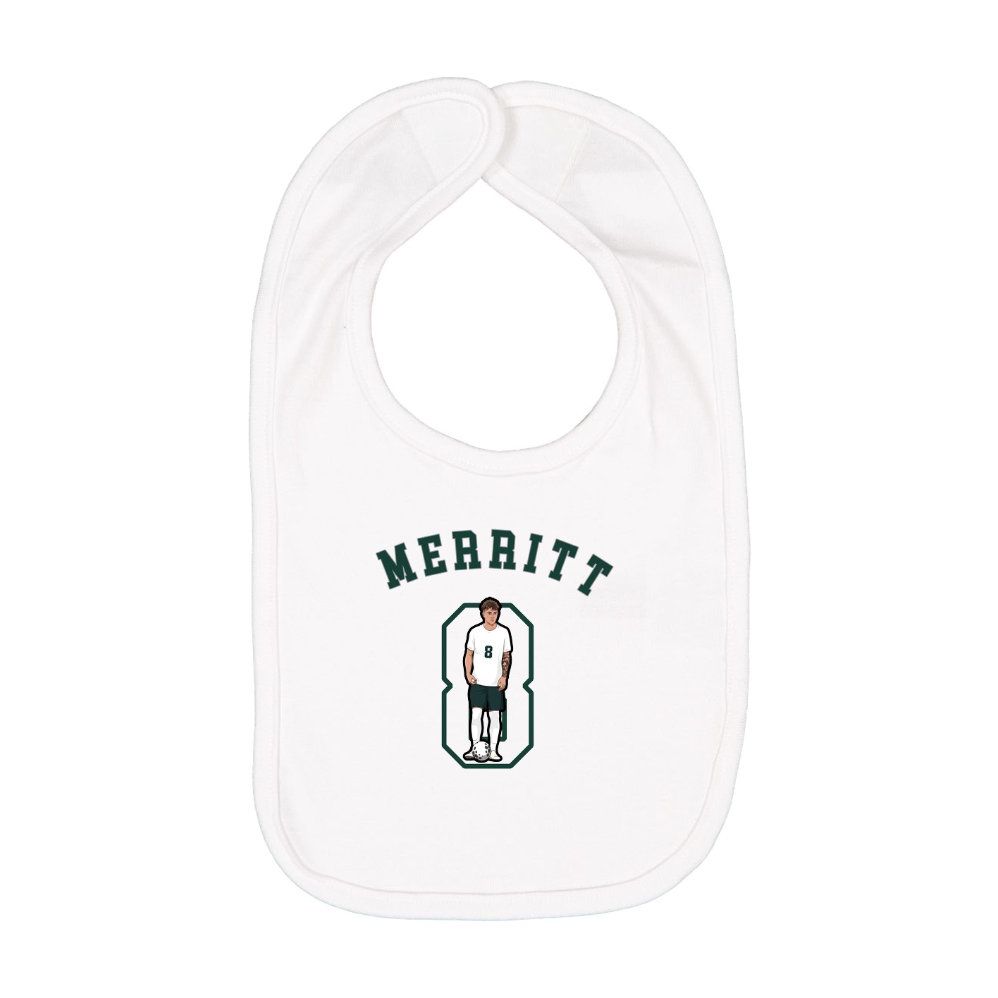 Infant Bib — Shirsey Arch in White