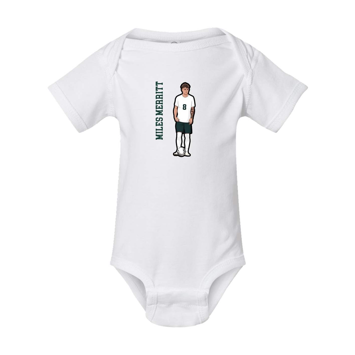 Baby Onesie — Name Vertical in White