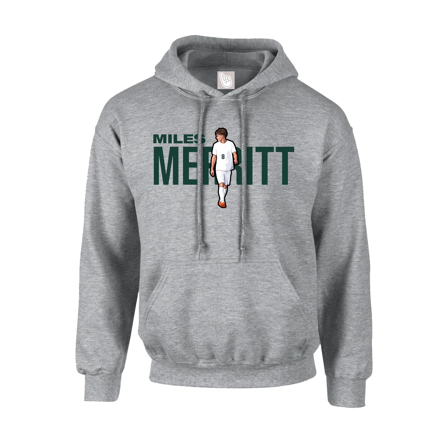 Youth Hoodie — Player Name in Grey