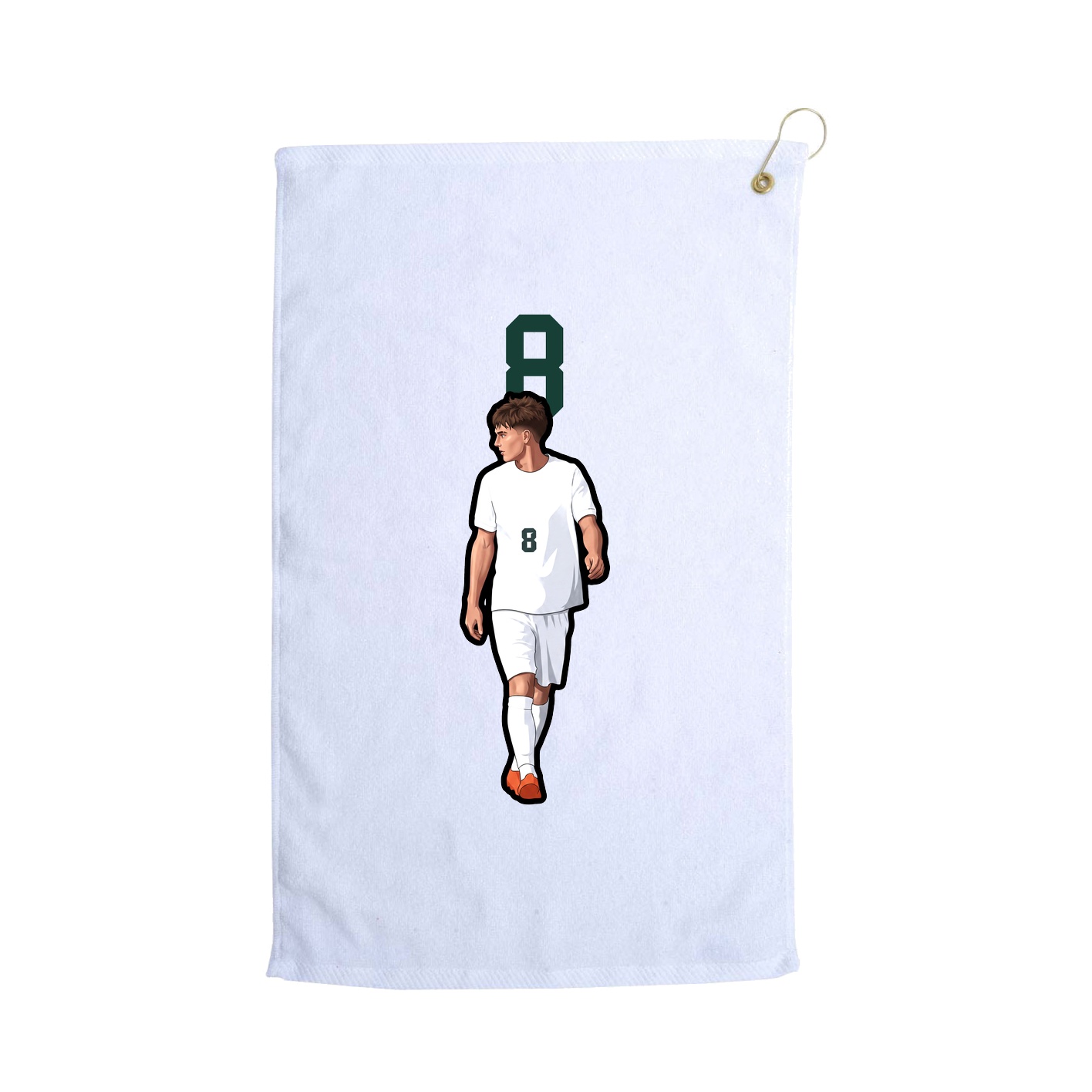 Golf Towel — Number Top in White
