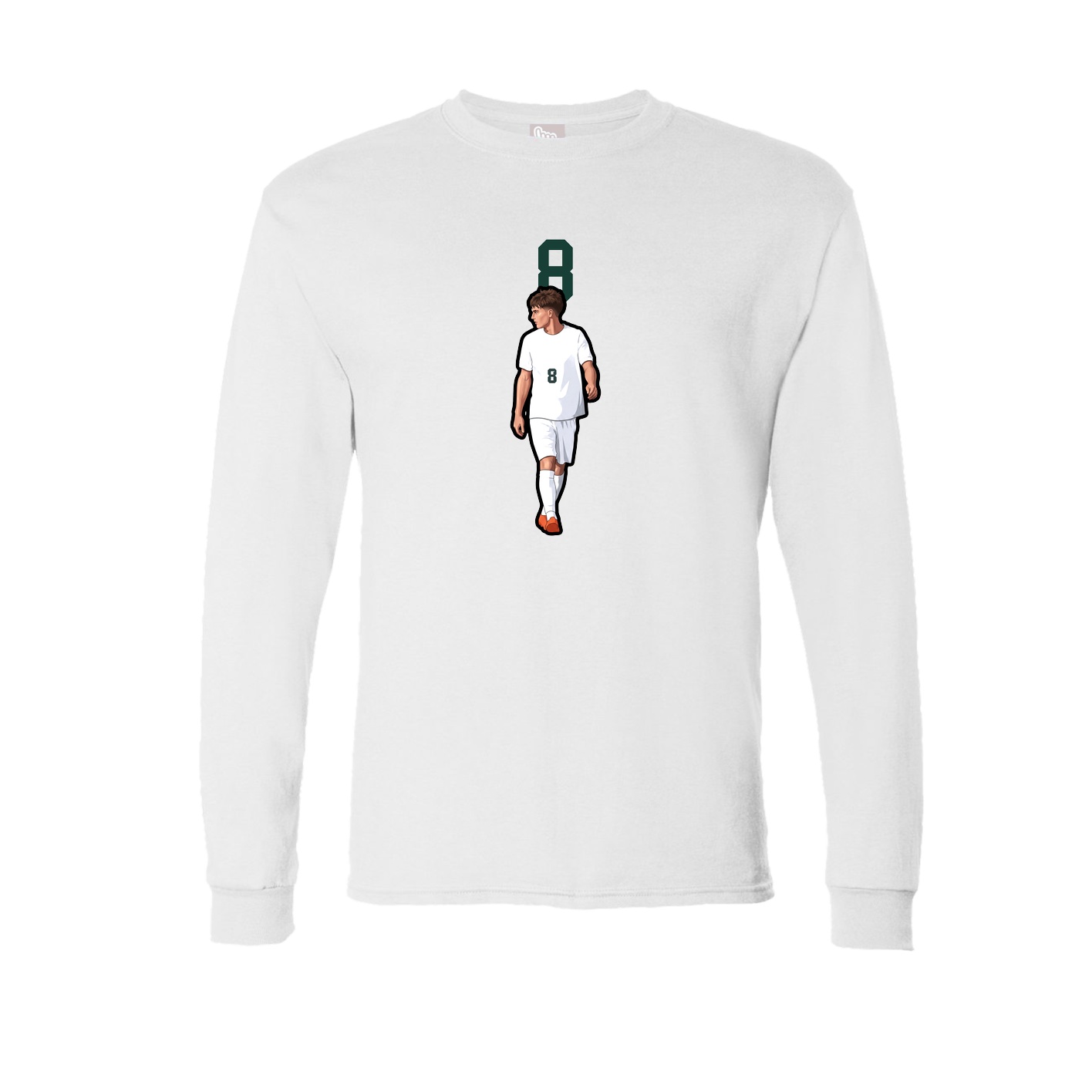 Long Sleeve Tee — Number Top in White